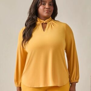 Kasper Mustard Yellow Women's Blouse